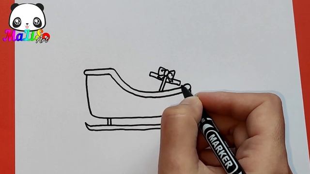 Рисуем сани Деда Мороза! How to draw a Santa Claus sleigh! Новогодние рисунки! смотреть онлайн