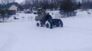 Вездеход каракат ЗИС 5 по тяжёлому глубокому снегу !! Порвал ремень   от нагрузки