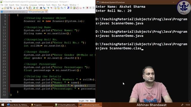 JNP1C5P4 Program to accept Input using Scanner in Java | String, Character, Integer, Fractional смотреть онлайн