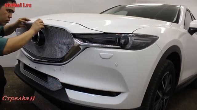 Защита радиатора PREMIUM - MAZDA CX-5 II 2017г.в. (Хром) - strelka11.ru смотреть онлайн