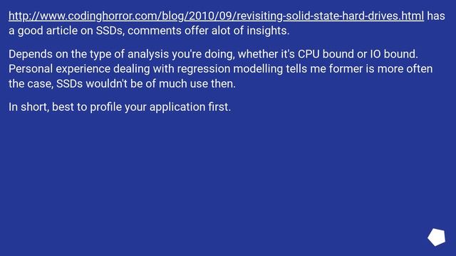 Data analysis using R/python and SSDs смотреть онлайн