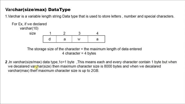 SQL Tutorial 2 | Difference between Char and Varchar data type смотреть онлайн