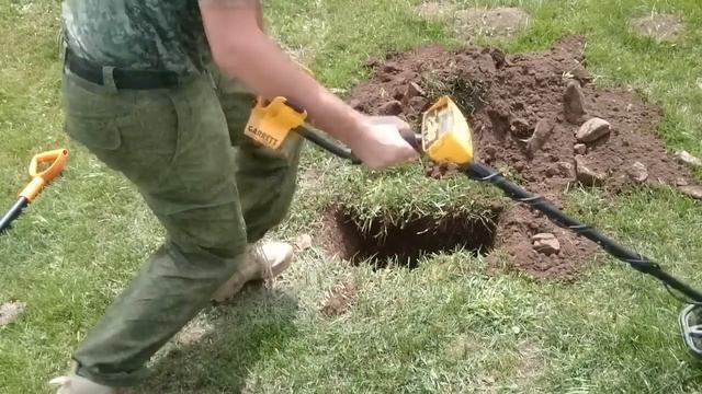 Garrett Ace 400i Тест в грунте. + тест с катушкой Nel Tornado