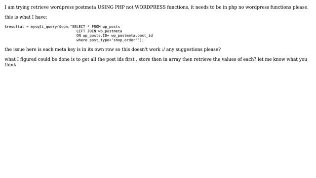 Wordpress: retrieve wordpress post-meta using php not wordpress functions смотреть онлайн