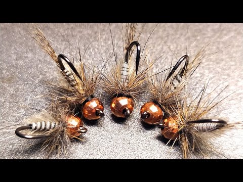 Ephemeroptera Jig Nymph Gray Squirrel Variant. Нимфа Личинка подёнки. смотреть онлайн