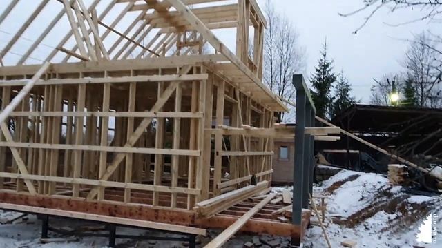 Каркасная баня 6х7 в СПБ, интересная планировка и мезонин, утепление 200, Валдайский Мастер