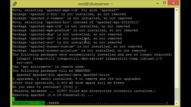 Remove apache2 from the Ubuntu смотреть онлайн