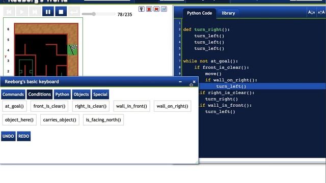 Reeborg's World's coding challenge смотреть онлайн