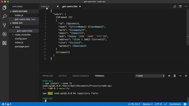 Creating Dummy JSON Data - Lesson 3 - Node APIs for Everyone смотреть онлайн