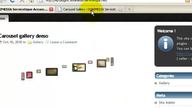 Screencast tutorial of "Wordpress carousel gallery plugin" , version 1.0.0 . смотреть онлайн