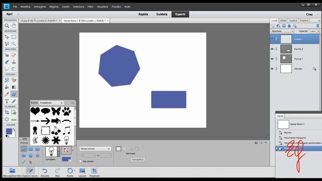 PHOTOSHOP ELEMENTS 15  PSE15 20 Modalità ESPERTI Strumenti Per DISEGNARE 2° Parte