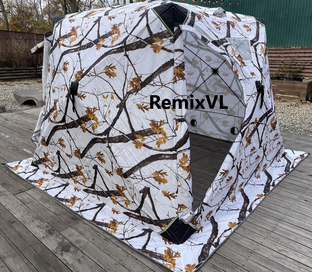 Видео обзор палатка утепленная 3-х слойная № AG 2040 куб + дымоход под трубу 240х240х205см смотреть онлайн