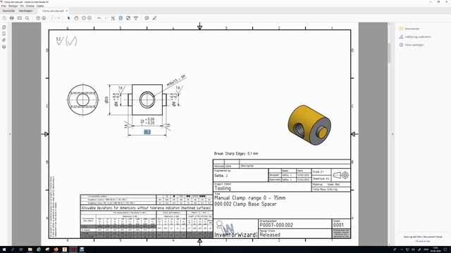 Inventor Tutorial Part 1 Clamp base spacer смотреть онлайн