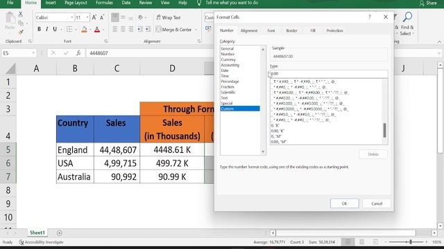 Show Numbers in Millions or Thousands in Excel I Custom Format numbers to show Millions | Excel смотреть онлайн