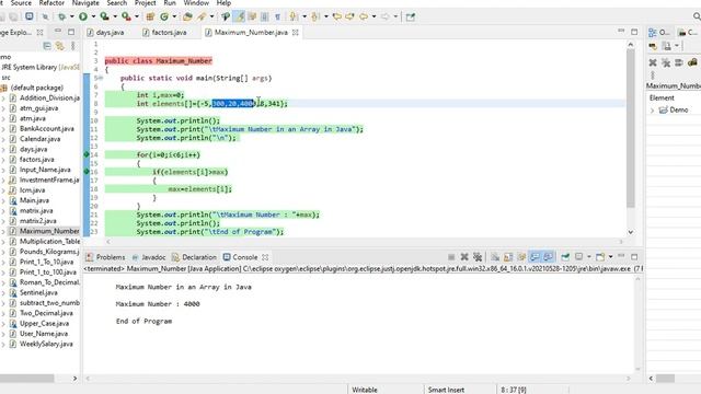 Maximum Number in an Array in Java смотреть онлайн