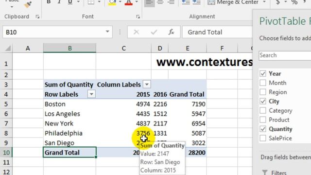 Excel Pivot Table Grand Total Headings смотреть онлайн