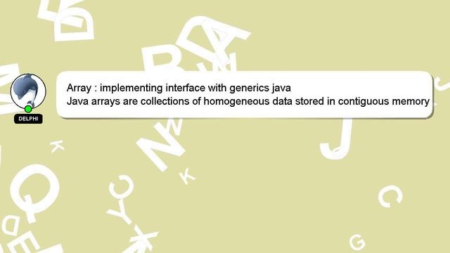 Array : implementing interface with generics java смотреть онлайн