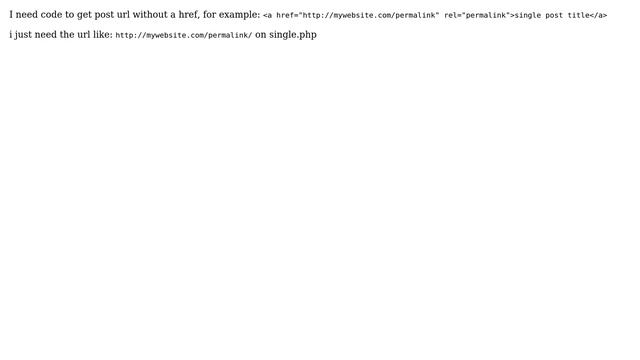 Wordpress: How to get post permalink url without a href? смотреть онлайн