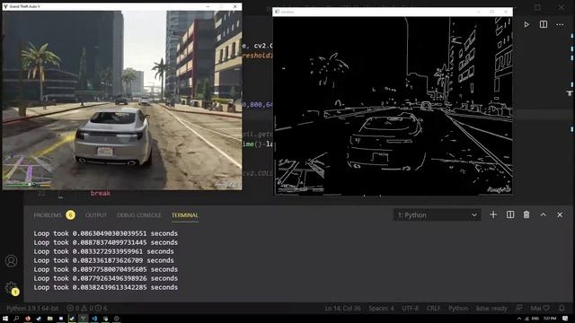 GTA V openCV image processing first test смотреть онлайн