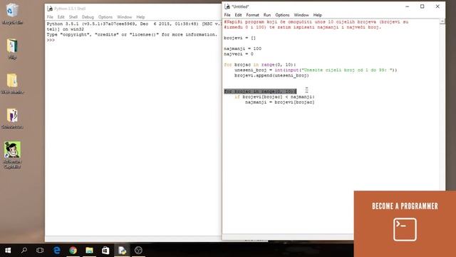Python za POCETNIKE br. 9 - Najveci i najmanji смотреть онлайн