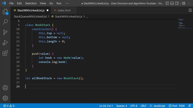 Data Structure and Algorithms Javascript Bangla #61 Stack Implementation with Linked list смотреть онлайн