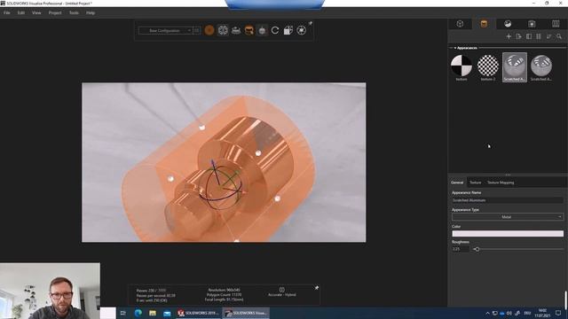 Solidworks Visualize Tutorial - Rendering Metal Appearance смотреть онлайн