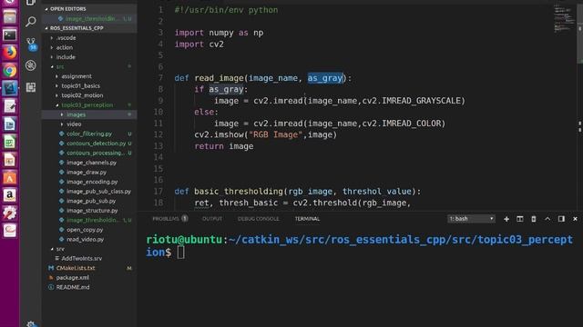 [Udemy ROS Course] Simple and Adaptive Thresholding with OpenCV смотреть онлайн