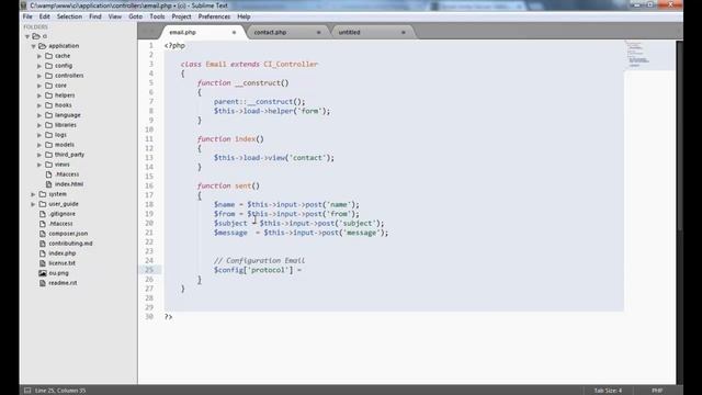 Codeigniter PHP Tutorials in Urdu/Hindi part 21 Email Class смотреть онлайн