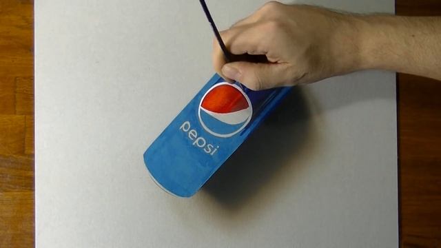 Drawing of a Pepsi can - How to draw 3D Art смотреть онлайн