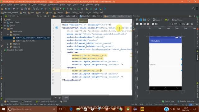 How to use Intent using Kotlin in Android смотреть онлайн