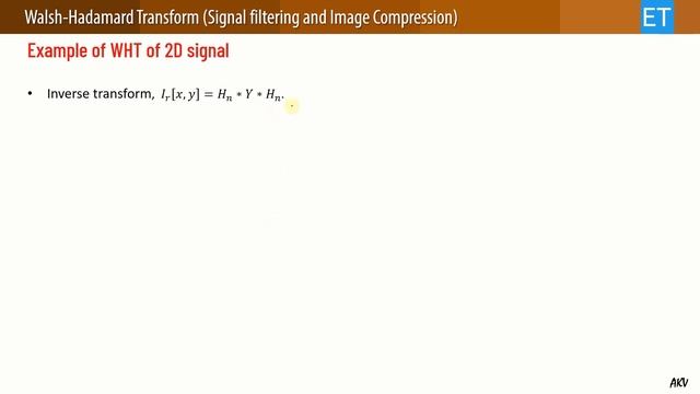 Walsh Hadamard Transform (Signal Filtering & Image Compression) смотреть онлайн