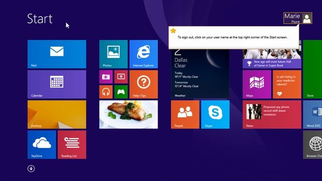 Sign out an user account (Windows 8) смотреть онлайн