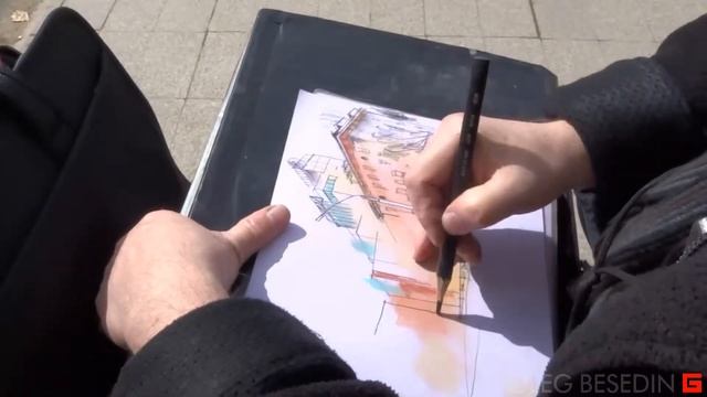Пленэр. Рисунок пастелью. Скетч © Беседин Олег, Иркутск смотреть онлайн