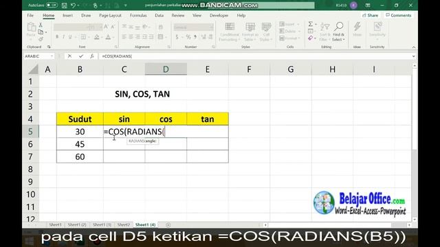 RUMUS SIN, COS DAN TAN PADA EXCEL смотреть онлайн
