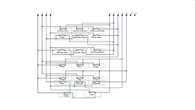 Микроволновка LG MH-6346 HQM. Схема сенсорной панели управления. смотреть онлайн