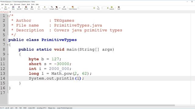 Java Tutorial 05 : Primitive Types | Data Types смотреть онлайн