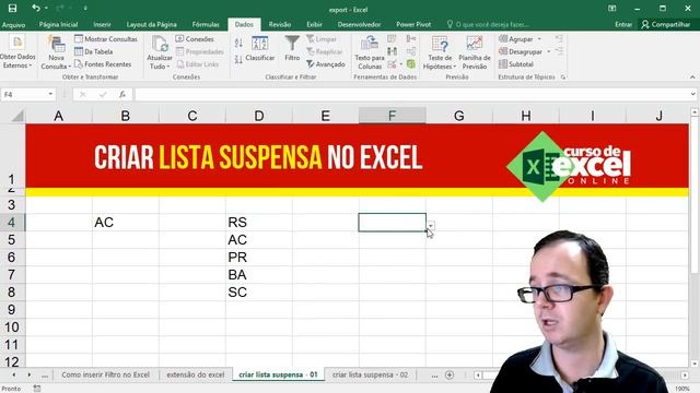 Como Criar Lista Suspensa no EXCEL - Curso de Excel OnLine смотреть онлайн