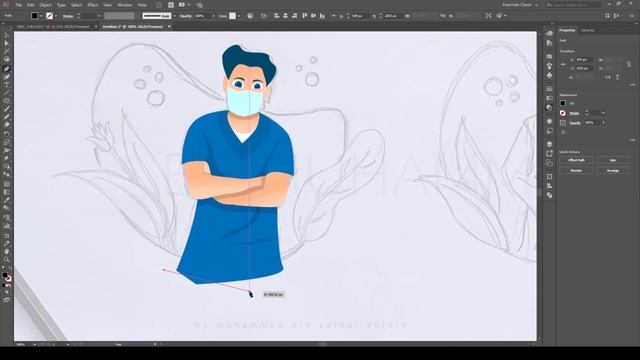 Vectorise cartoon character from the sketch - Speedart. Adobe Illustrator. смотреть онлайн