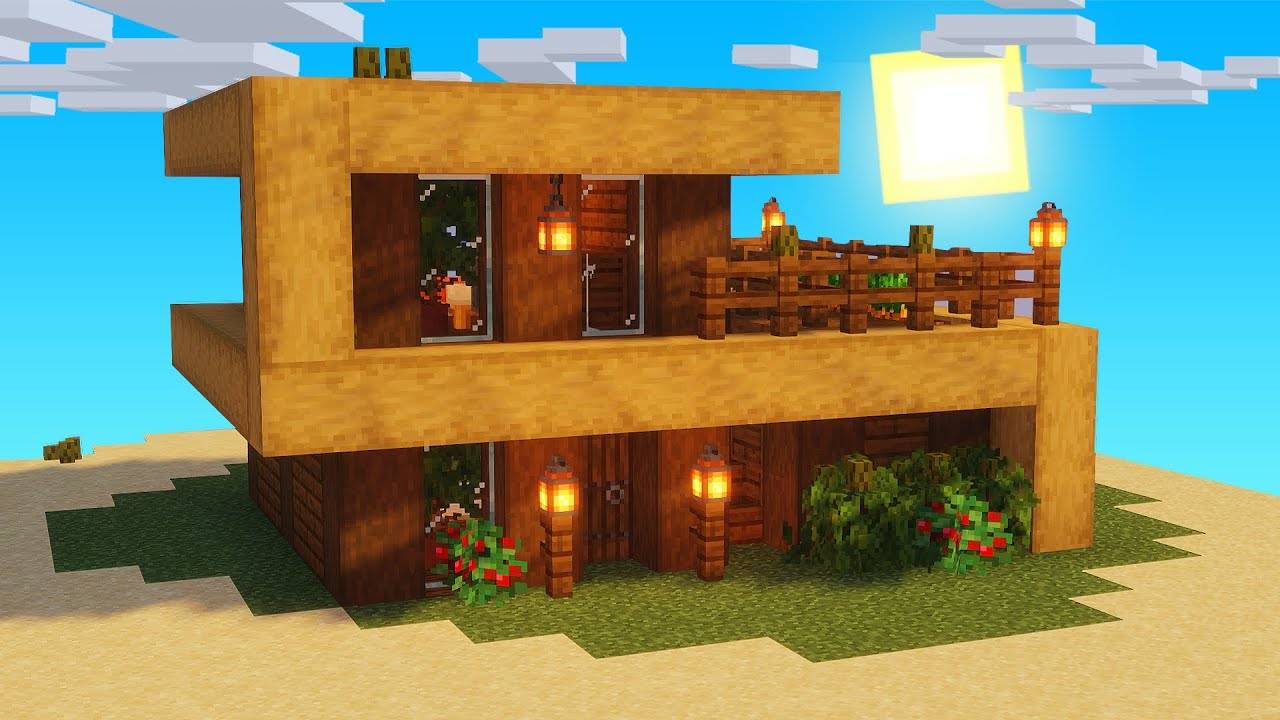 Как построить современный деревянный дом в Minecraft смотреть онлайн