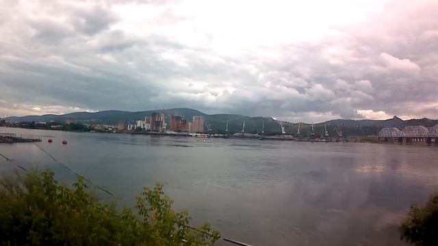 ЖД мост,берег Енисея смотреть онлайн