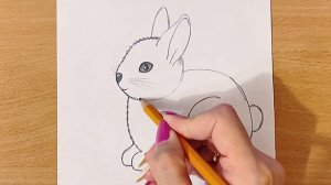 Как Нарисовать Кролика Очень Легко И  Просто | Рисунок Милого Зайчика Карандашом