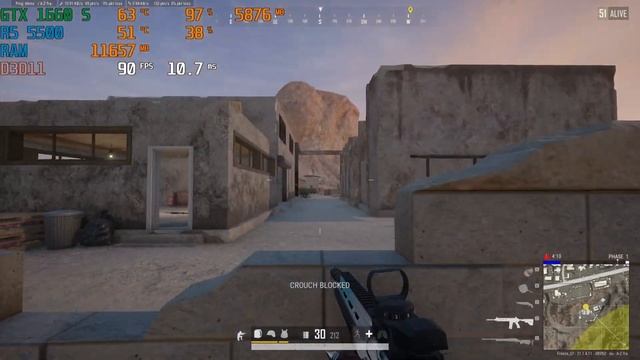 PUBG : GTX 1660 SUPER 6 GB + AMD R5 5500( Ultra Graphics ) смотреть онлайн
