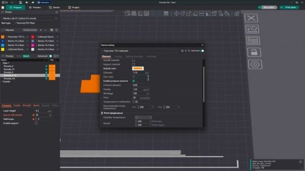 Can you calibrate TPU filament for the Bambu X1C using Orca Slicer?