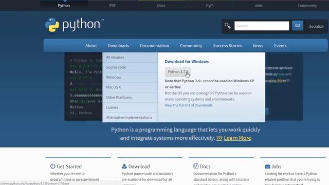 Урок 1 Установка Python 3 7 на Windows Python 3 7 Install смотреть онлайн