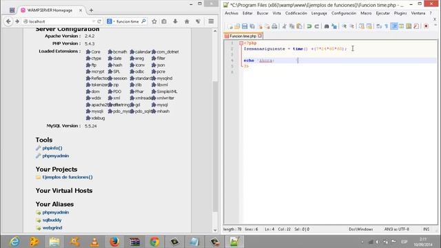 PHP Funcion time() смотреть онлайн