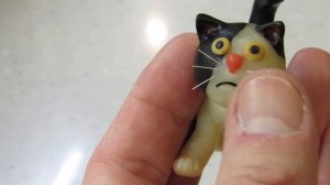 Кот Бабы яги из полимерной глины, мультик "Приключения домовёнка Кузи"