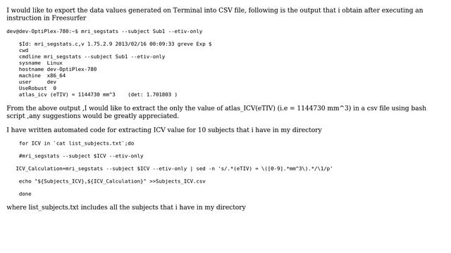 Unix & Linux: How to export data values on terminal to CSV file in Bash? смотреть онлайн