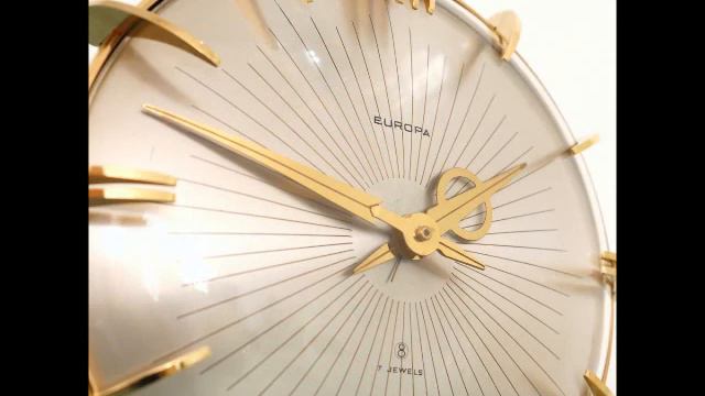 PHOTOSHOOT EUROPA Mantel Alarm TOP Clock Vintage SUNBURST RESTORED 7 JEWELS Germany смотреть онлайн