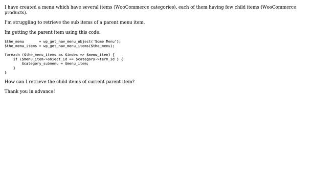 Wordpress: How to get sub items of parent menu item? смотреть онлайн
