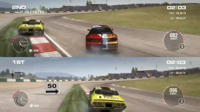 GRID2 | Split Screen Race With Nissan Silvia VS Chevrolet Camaro Gameplay PC смотреть онлайн
